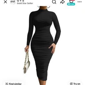 Black Long Sleeve Bodycon Dress - never worn